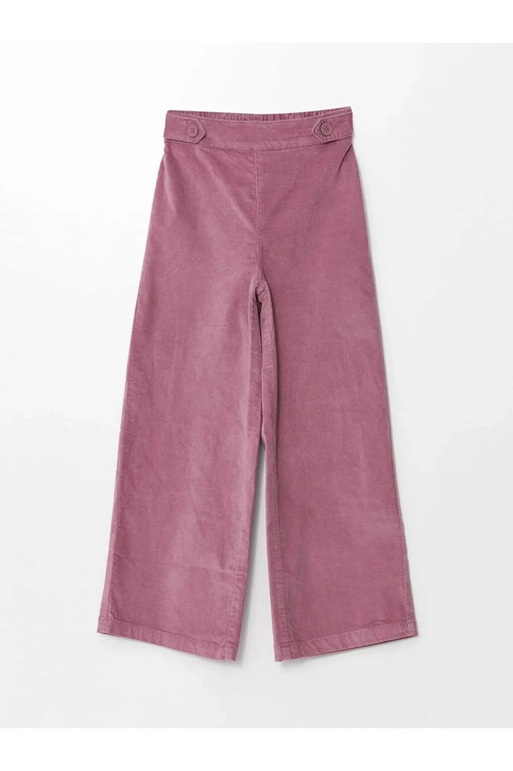 LCW Kids Pembe Beli Lastikli Wideleg Kadife Kız Çocuk Pantolon