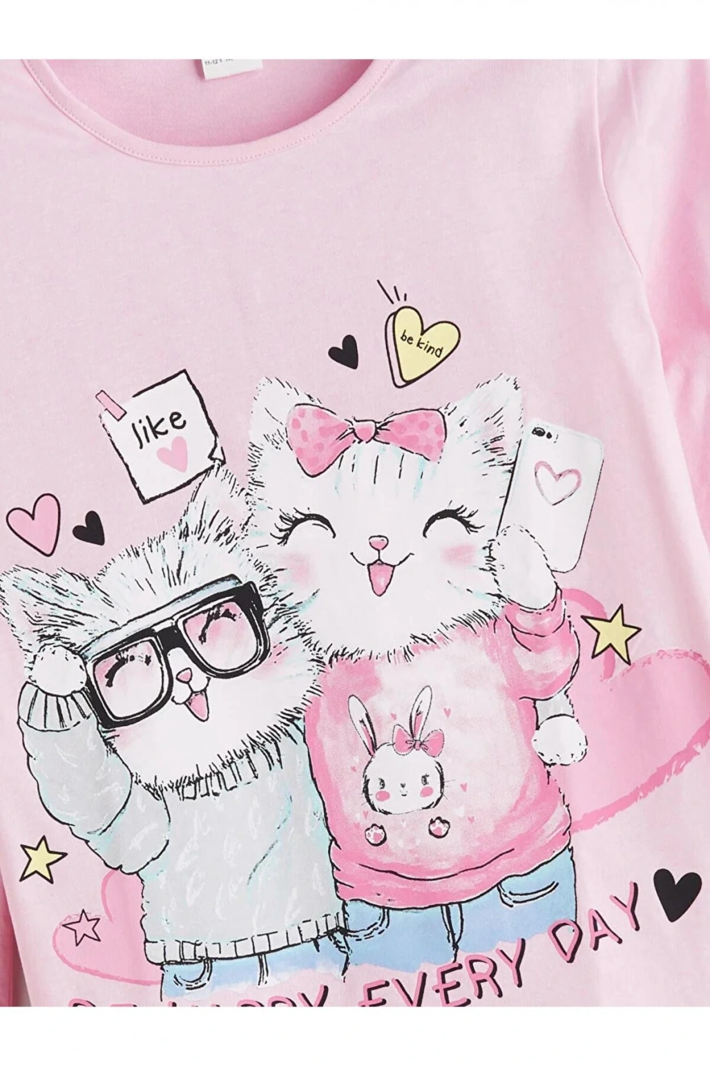 LCW Kids Pembe Bisiklet Yaka Kız Çocuk Pijama Takımı