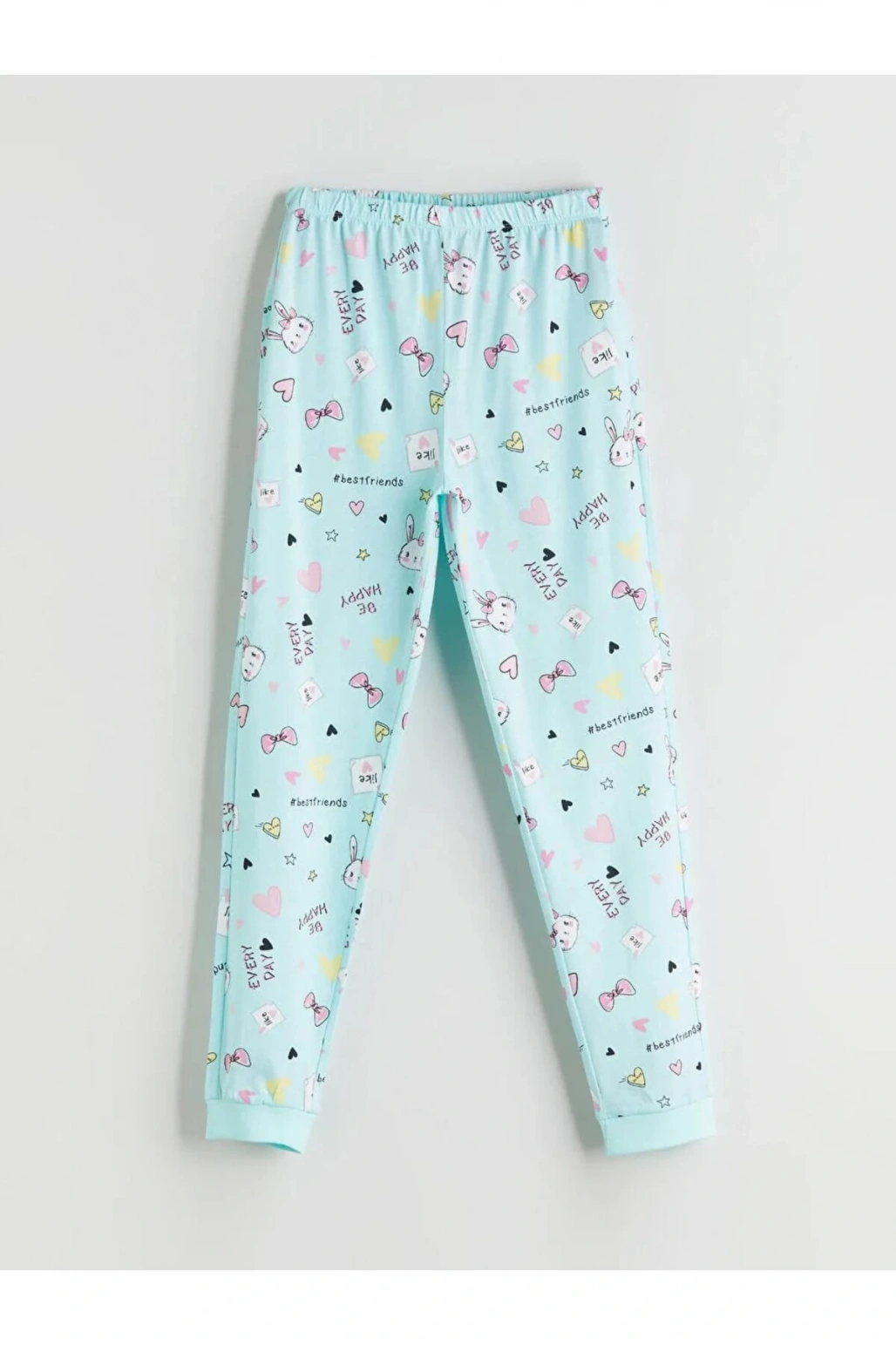 LCW Kids Pembe Bisiklet Yaka Kız Çocuk Pijama Takımı