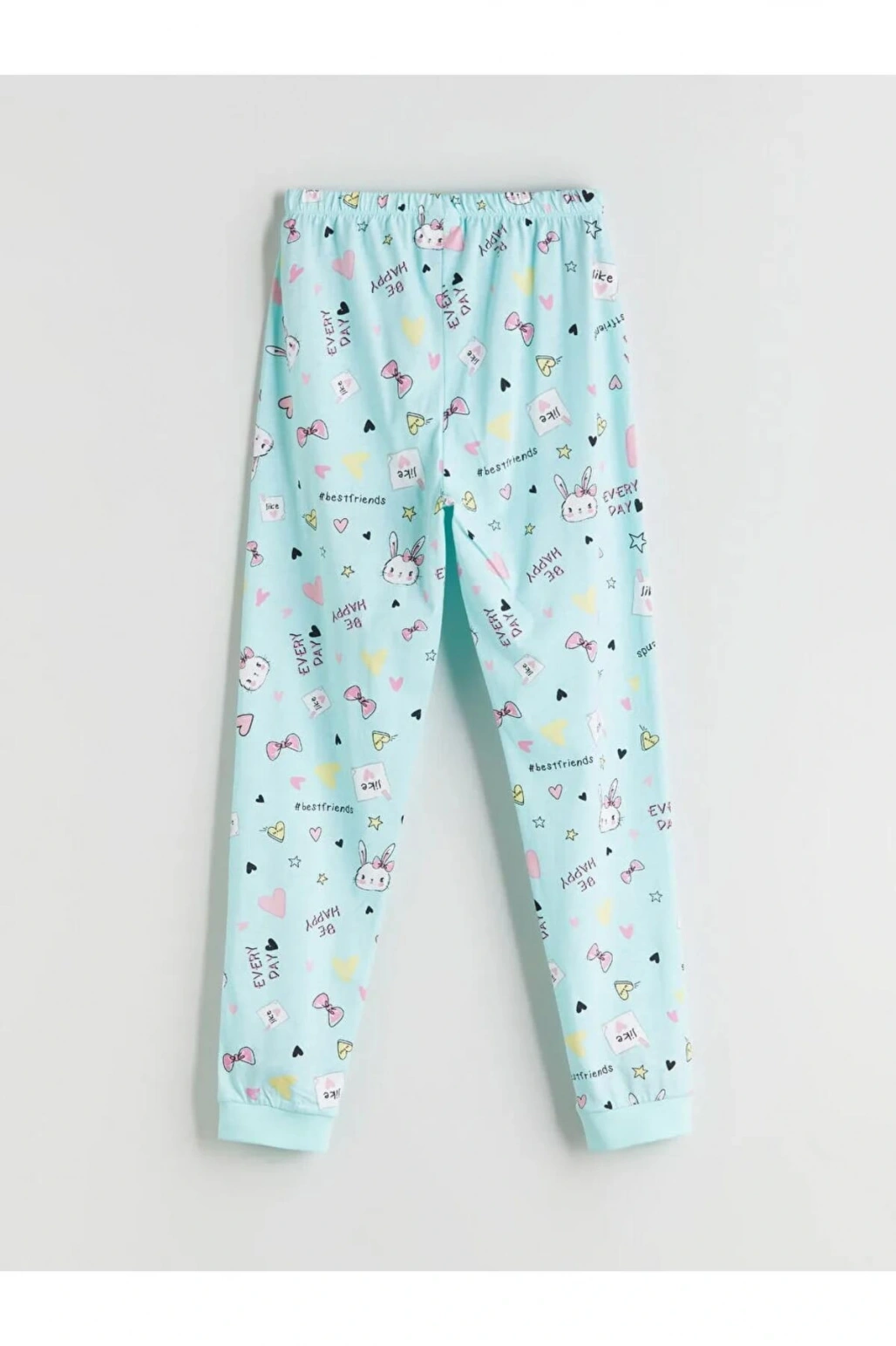 LCW Kids Pembe Bisiklet Yaka Kız Çocuk Pijama Takımı