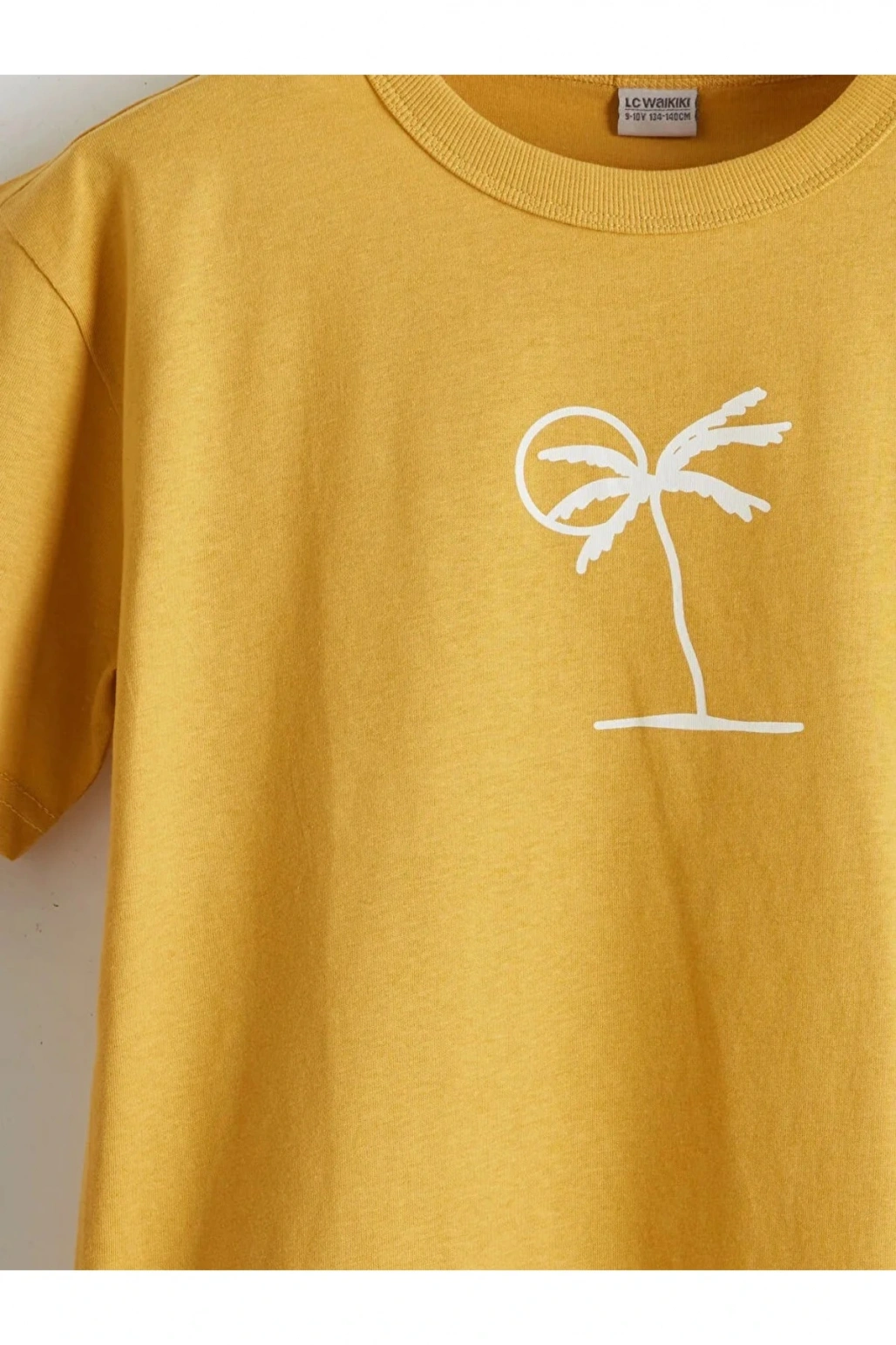 LCW Kids Sarı Bisiklet Yaka Erkek Çocuk Tişört