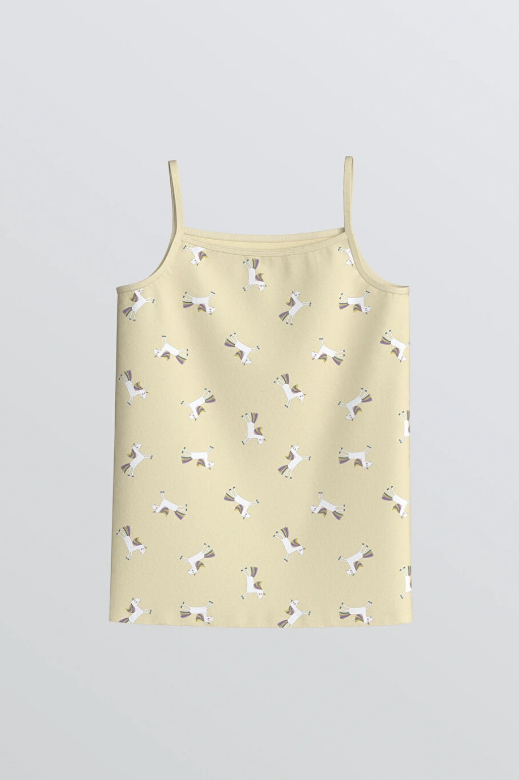 LCW Kids Sarı Kare Yaka Kız Çocuk Penye Atlet 2li