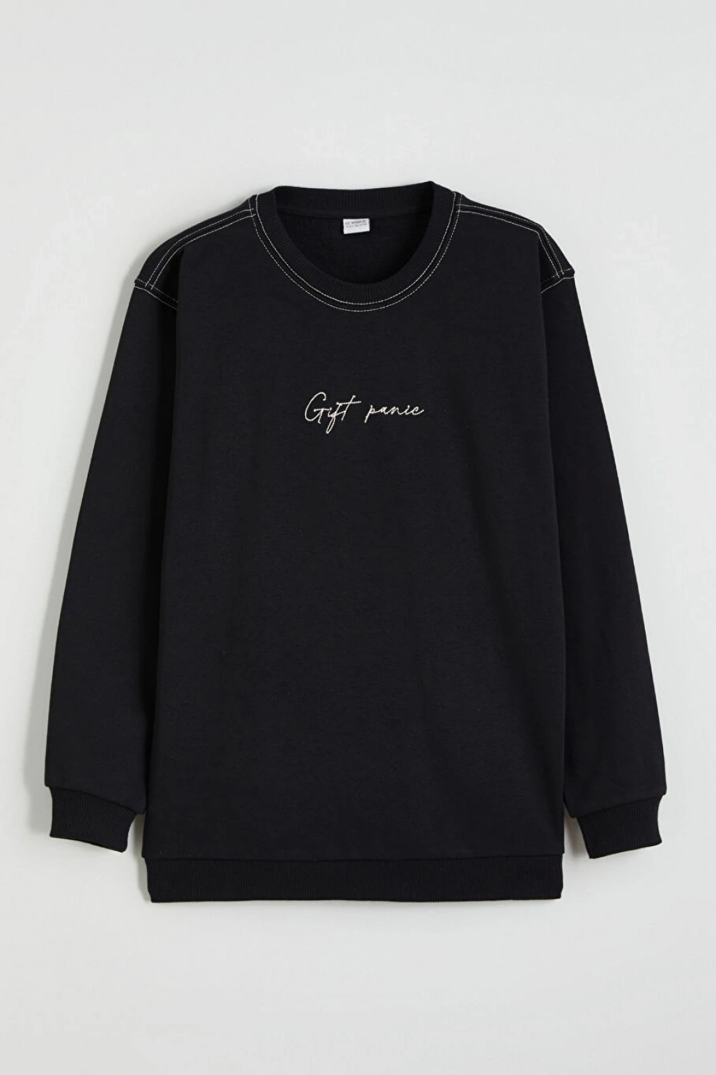 LCW Kids Siyah Baskılı Erkek Çocuk Kalın Sweatshirt