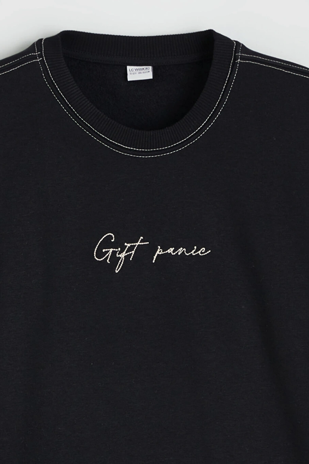 LCW Kids Siyah Baskılı Erkek Çocuk Kalın Sweatshirt