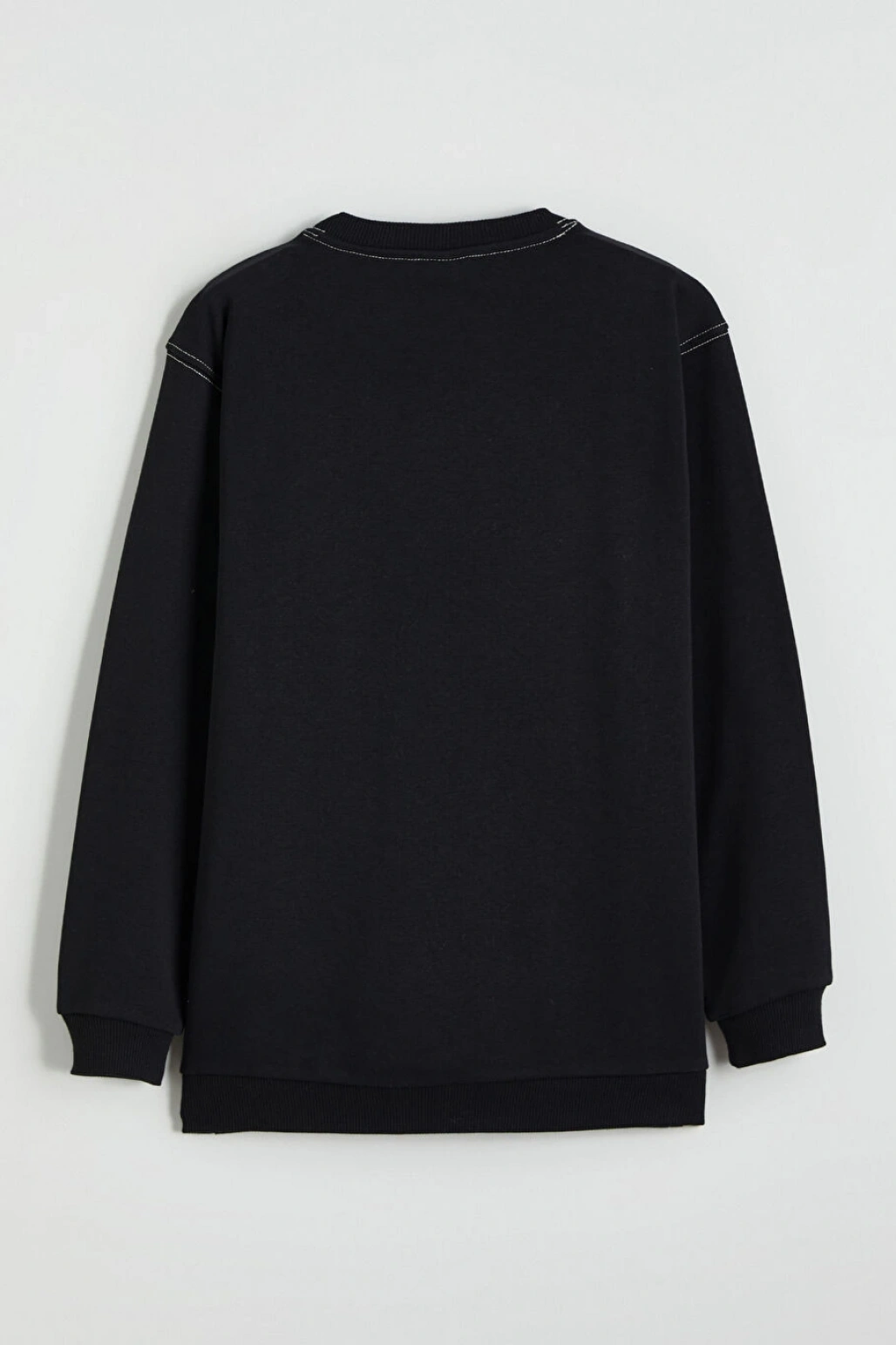 LCW Kids Siyah Baskılı Erkek Çocuk Kalın Sweatshirt