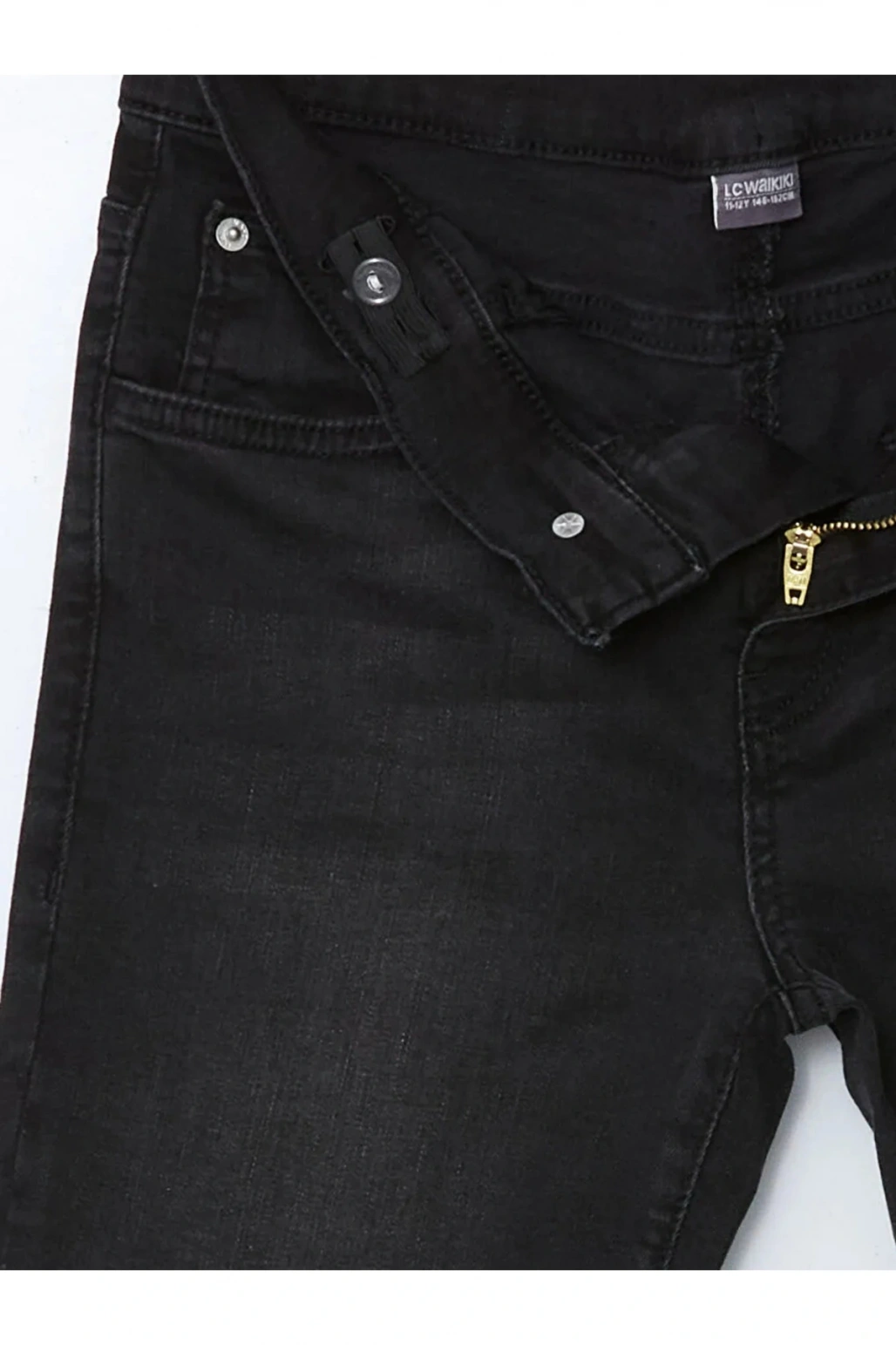 LCW Kids Siyah Beli Ayarlanabilir Lastikli Erkek Çocuk Jean Pantolon