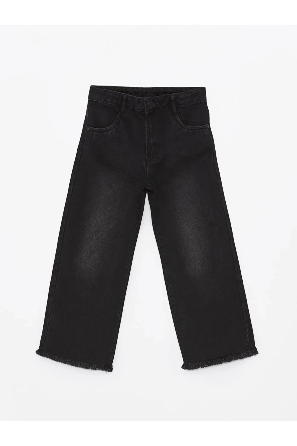 LCW Kids Siyah Beli Ayarlanabilir Lastikli Kız Çocuk Jean Pantolon