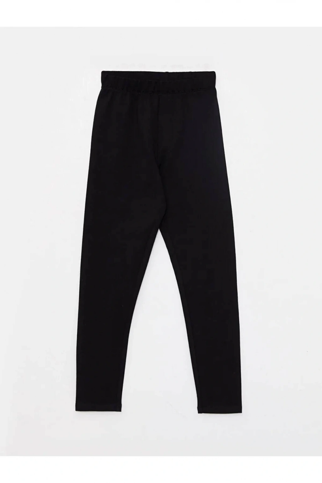 LCW Kids Siyah Beli Lastikli Basic Pamuklu Kız Çocuk Tayt