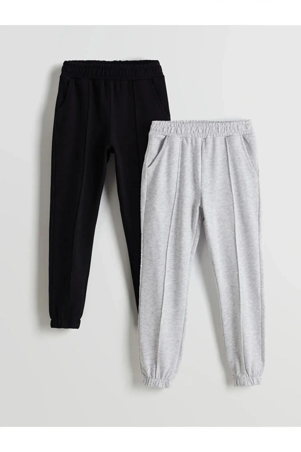 LCW Kids Siyah Beli Lastikli Kız Çocuk Jogger Eşofman Altı 2li