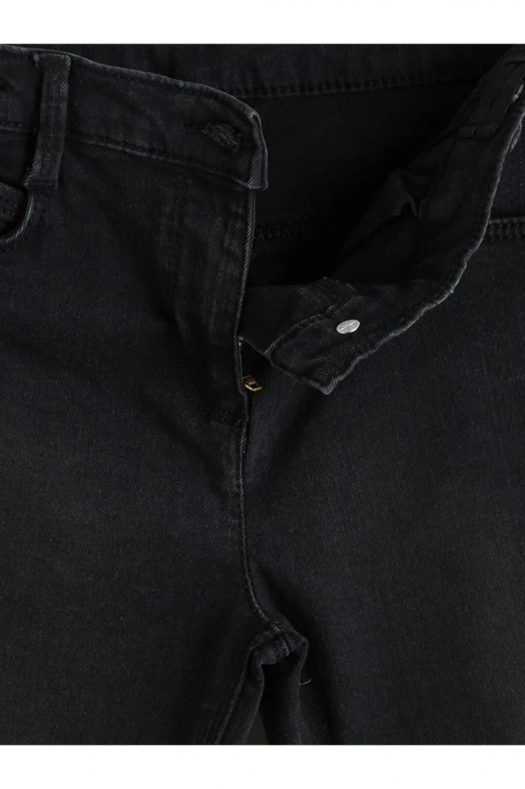 LCW Kids Siyah Beli Lastikli Kız Çocuk Skınny Jean Pantolon