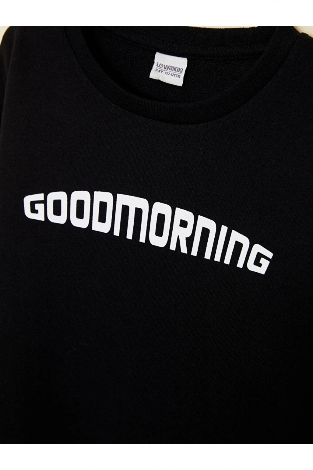 LCW Kids Siyah Bisiklet Yaka Baskılı Uzun Kollu Erkek Çocuk Sweatshirt