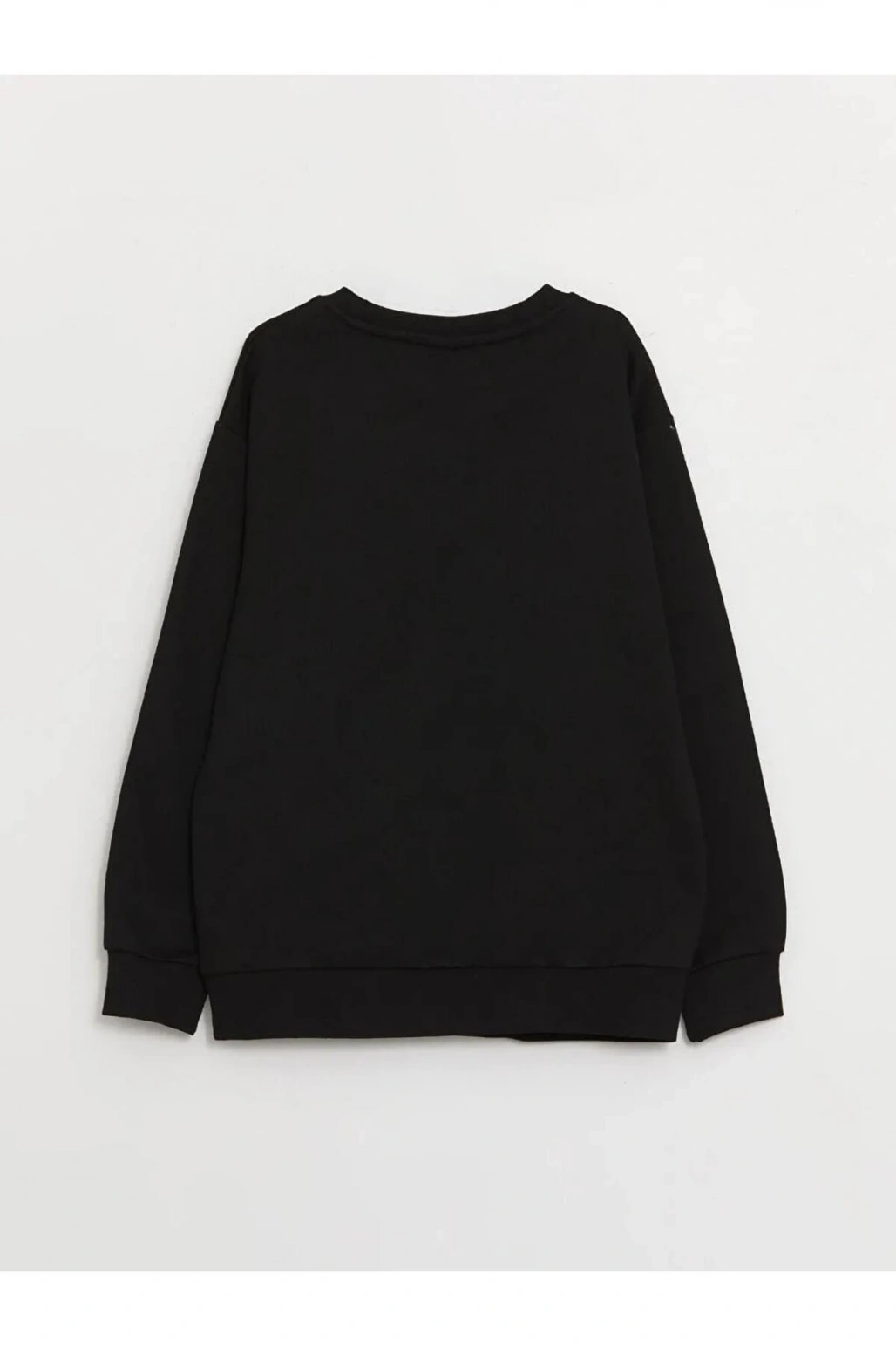 LCW Kids Siyah Bisiklet Yaka Baskılı Uzun Kollu Erkek Çocuk Sweatshirt