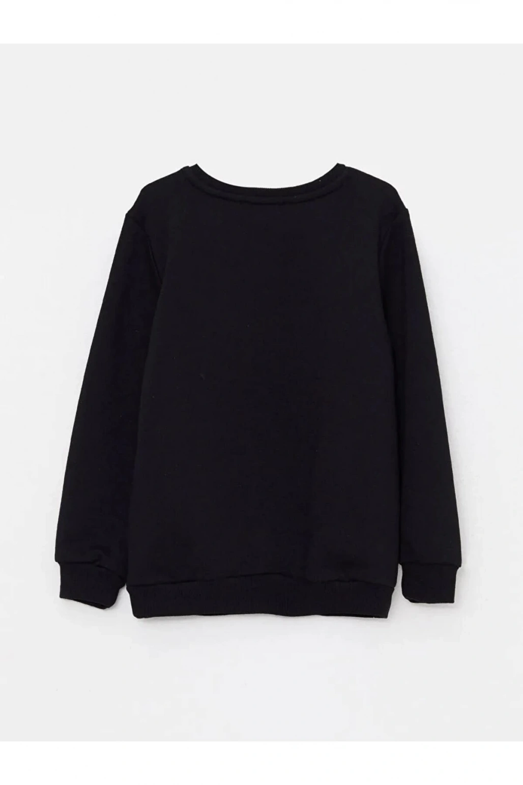 LCW Kids Siyah Bisiklet Yaka Baskılı Uzun Kollu Kız Çocuk Sweatshirt