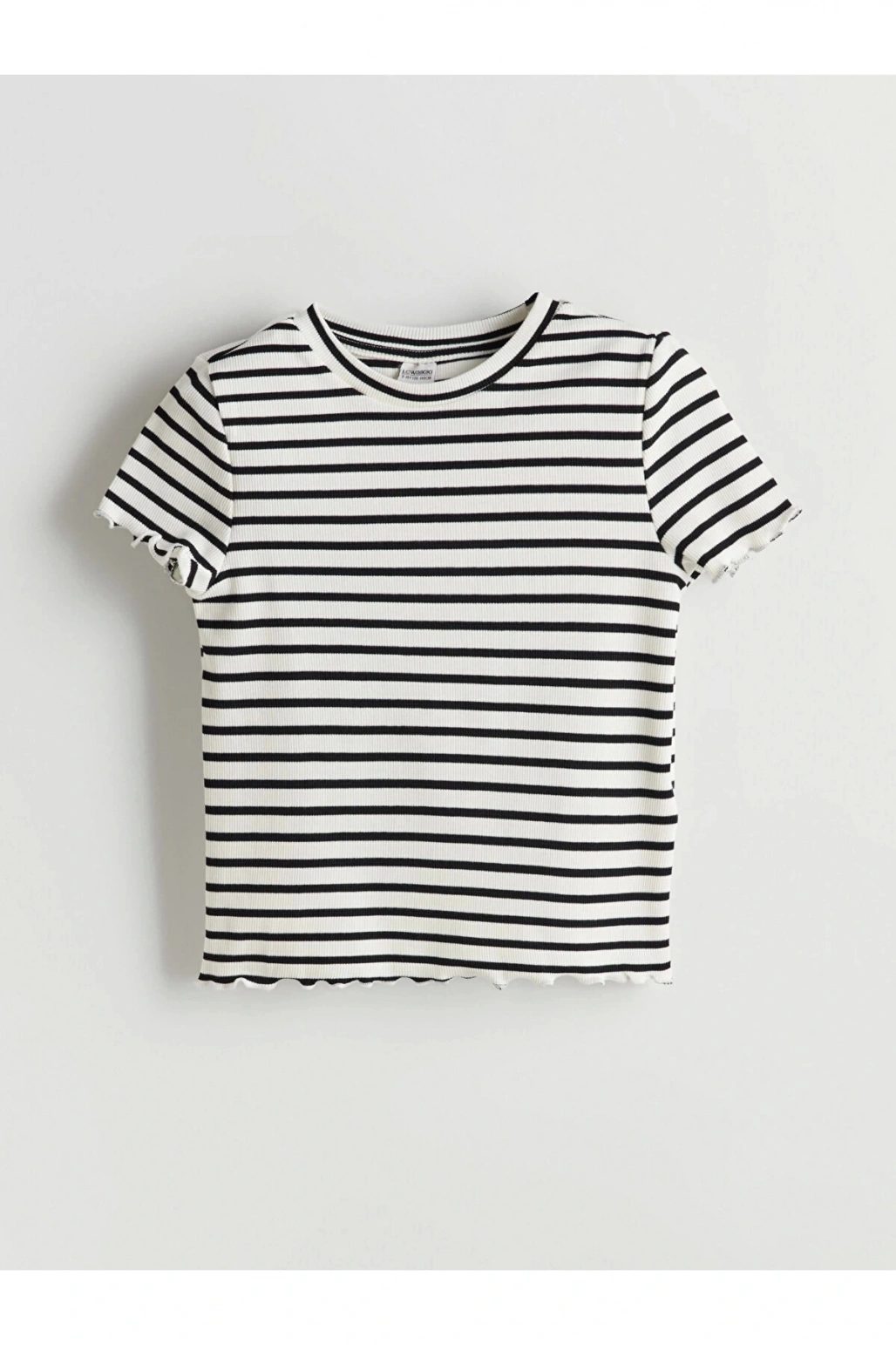 LCW Kids Siyah Bisiklet Yaka Kız Çocuk Crop Tişört 2li