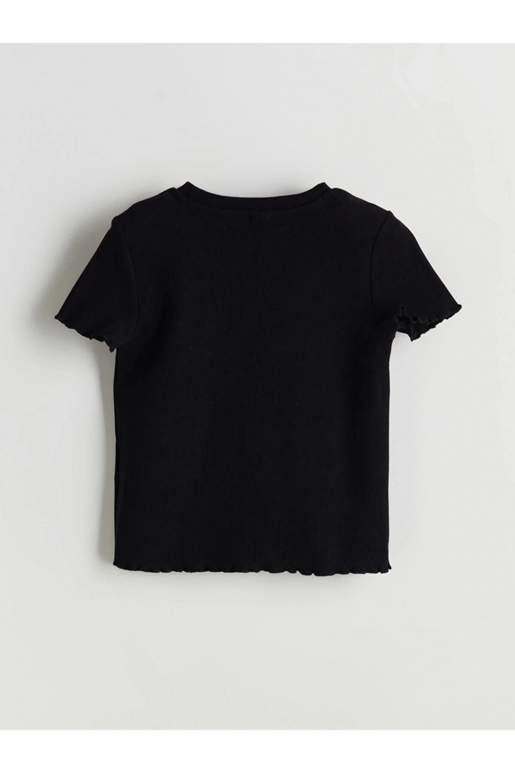 LCW Kids Siyah Bisiklet Yaka Kız Çocuk Crop Tişört 2li