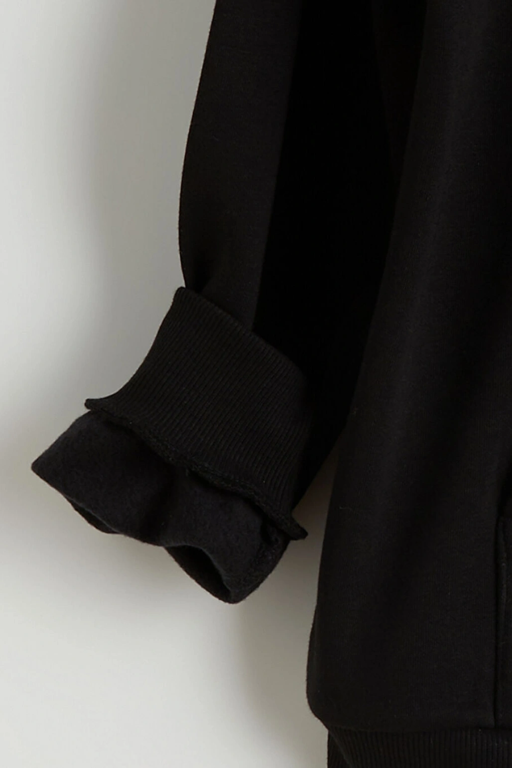 LCW Kids Siyah Kapüşonlu Erkek Çocuk Fermuarlı Sweatshirt