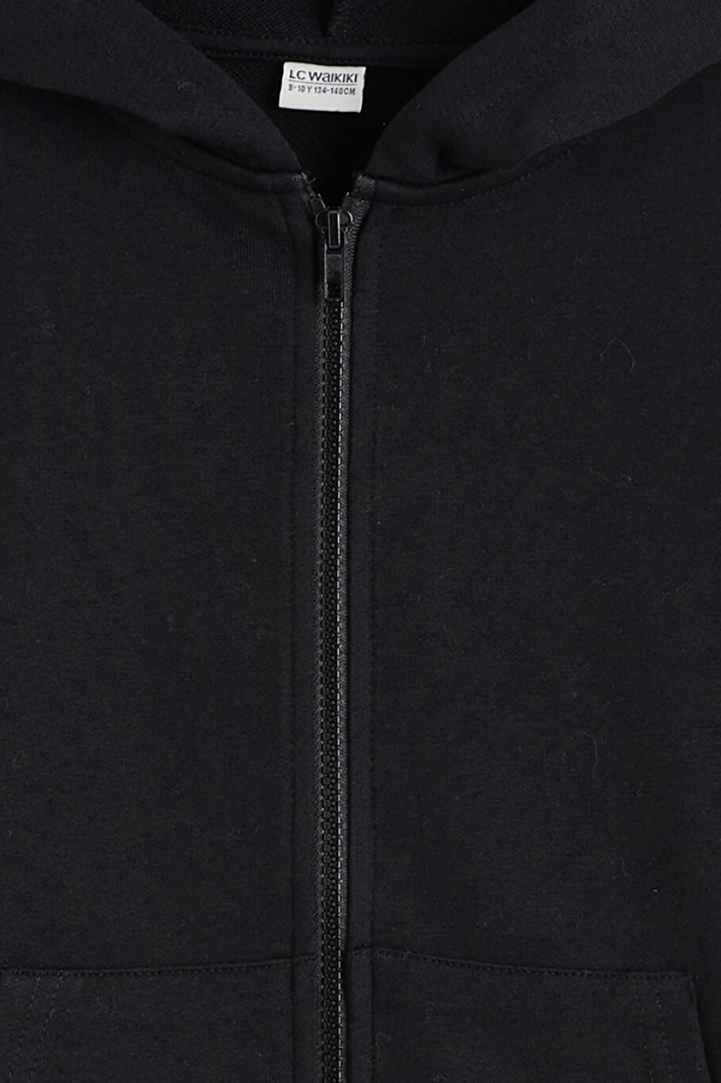 LCW Kids Siyah Kapüşonlu Erkek Çocuk Fermuarlı Sweatshirt