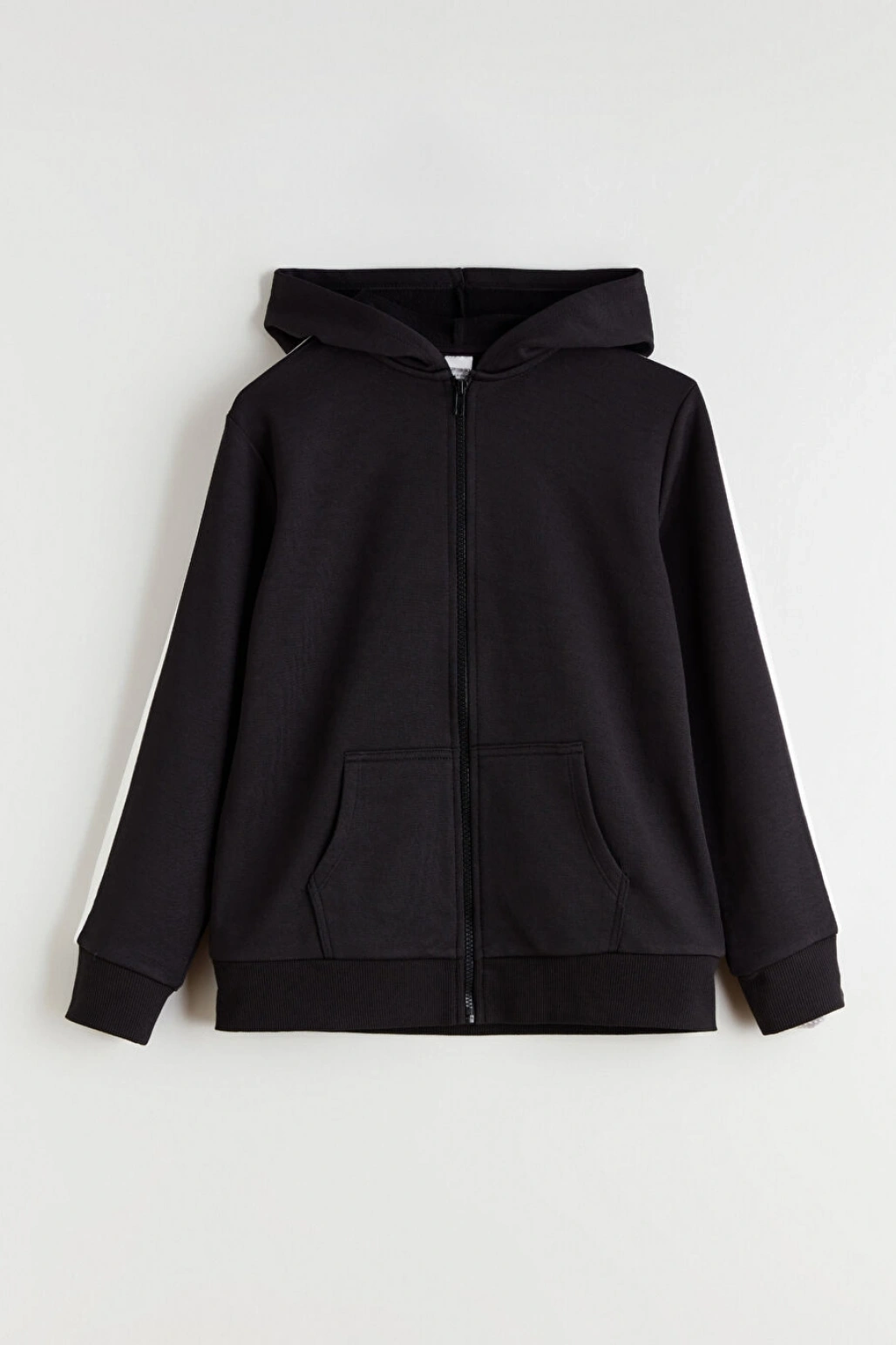 LCW Kids Siyah Kapüşonlu Kız Çocuk Fermuarlı Sweatshirt