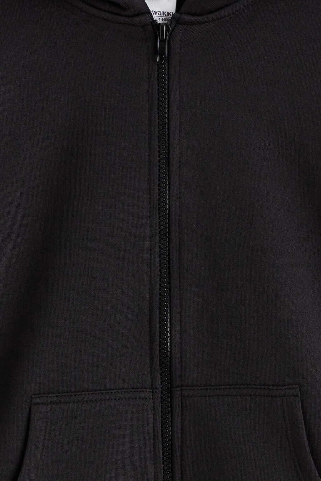 LCW Kids Siyah Kapüşonlu Kız Çocuk Fermuarlı Sweatshirt