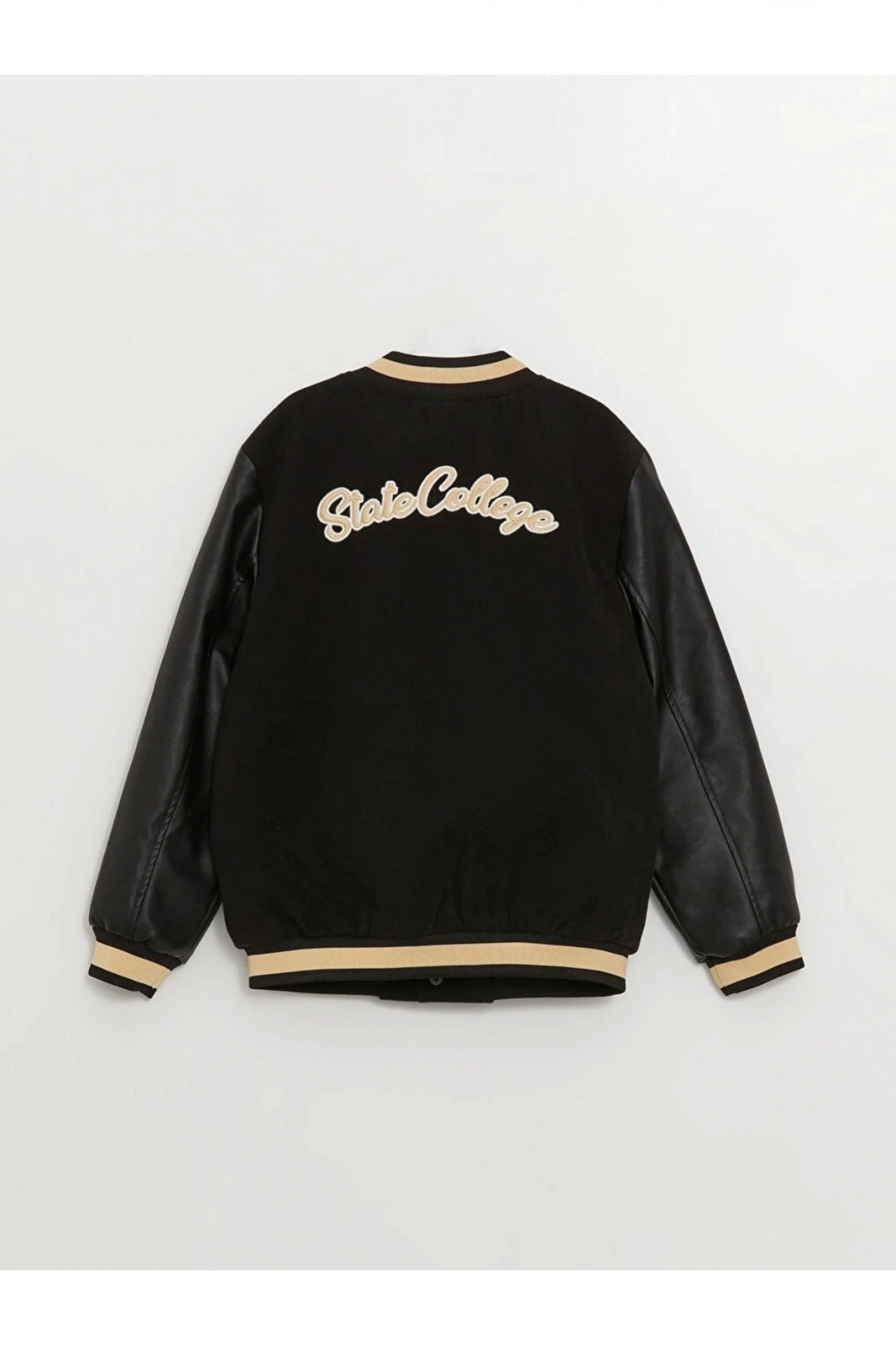 Lcw Kids Siyah Kolej Yaka Nakışlı Erkek Çocuk Mont