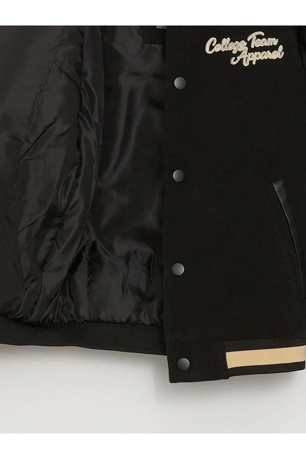 Lcw Kids Siyah Kolej Yaka Nakışlı Erkek Çocuk Mont