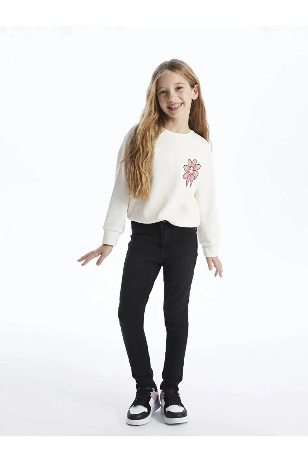 LCW Kids Siyah Skinny Fit Kız Çocuk Jean Pantolon