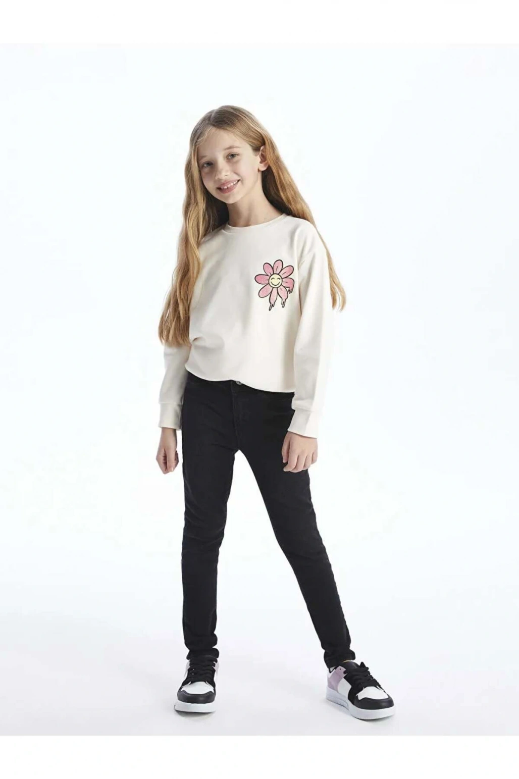LCW Kids Siyah Skinny Fit Kız Çocuk Jean Pantolon