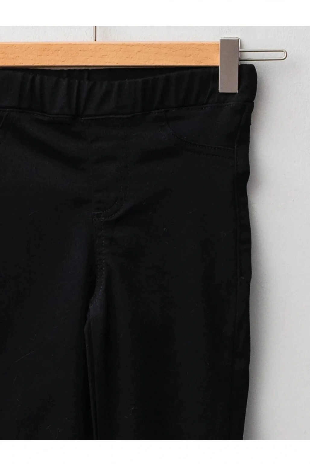 LCW Kids Siyah Slim Fit Gabardin Kız Çocuk Pantolon