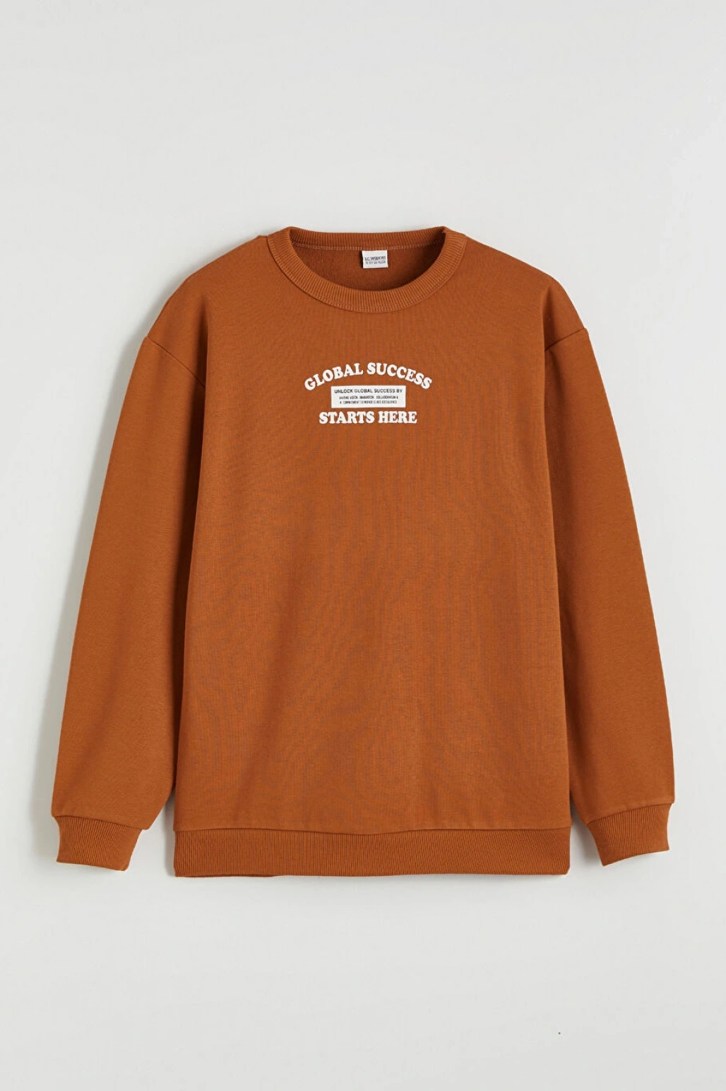 LCW Kids Turuncu Baskılı Erkek Çocuk Sweatshirt