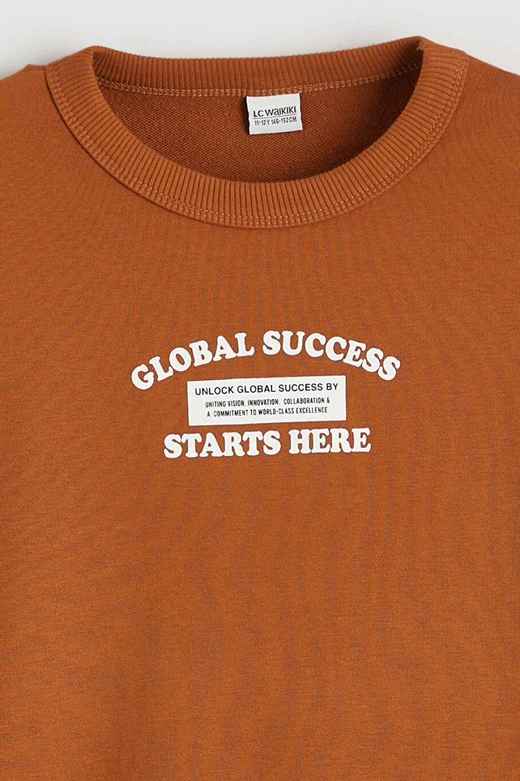 LCW Kids Turuncu Baskılı Erkek Çocuk Sweatshirt