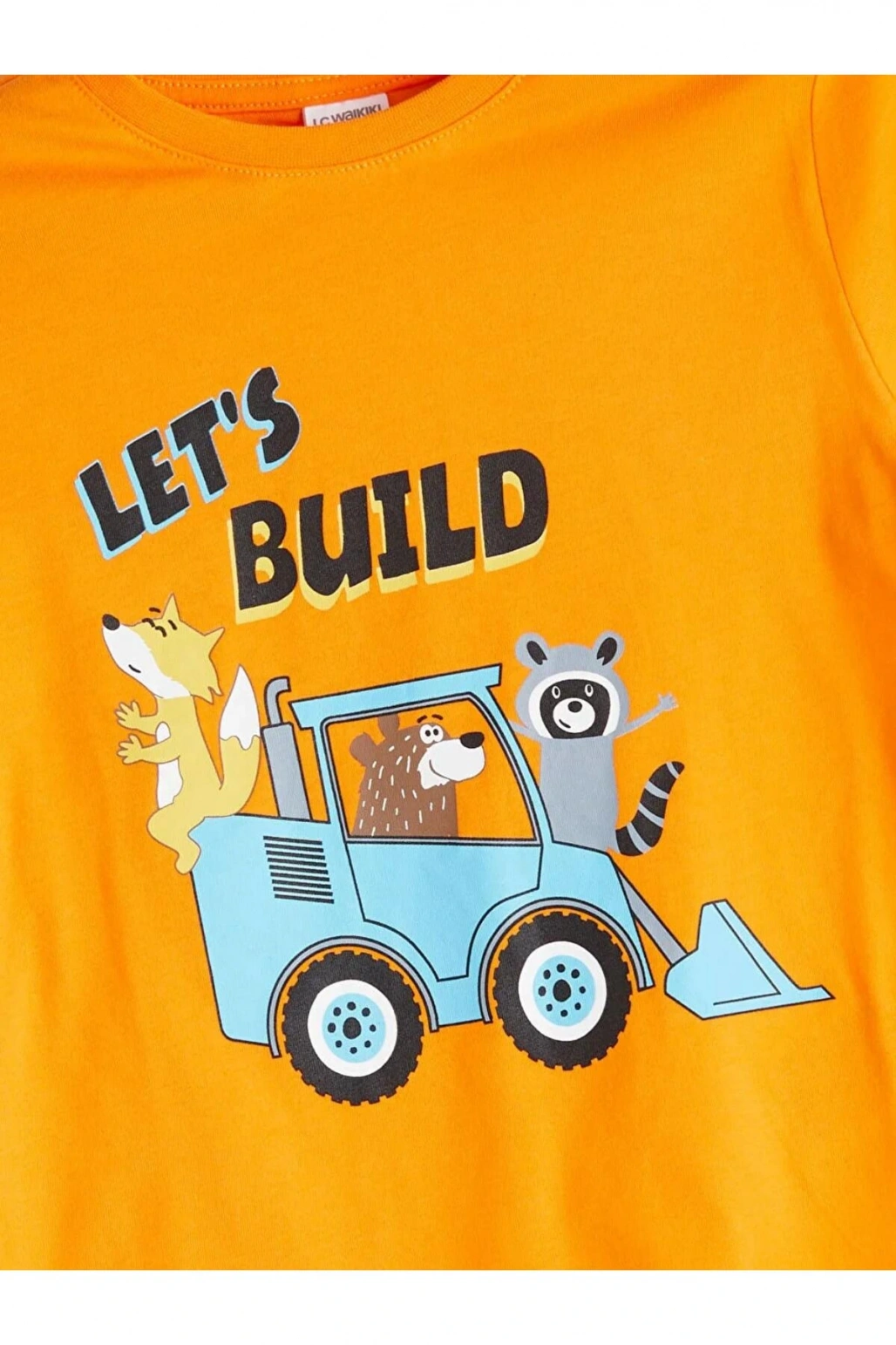 LCW Kids Turuncu Uzun Kollu Baskılı Erkek Çocuk Pijama Takım