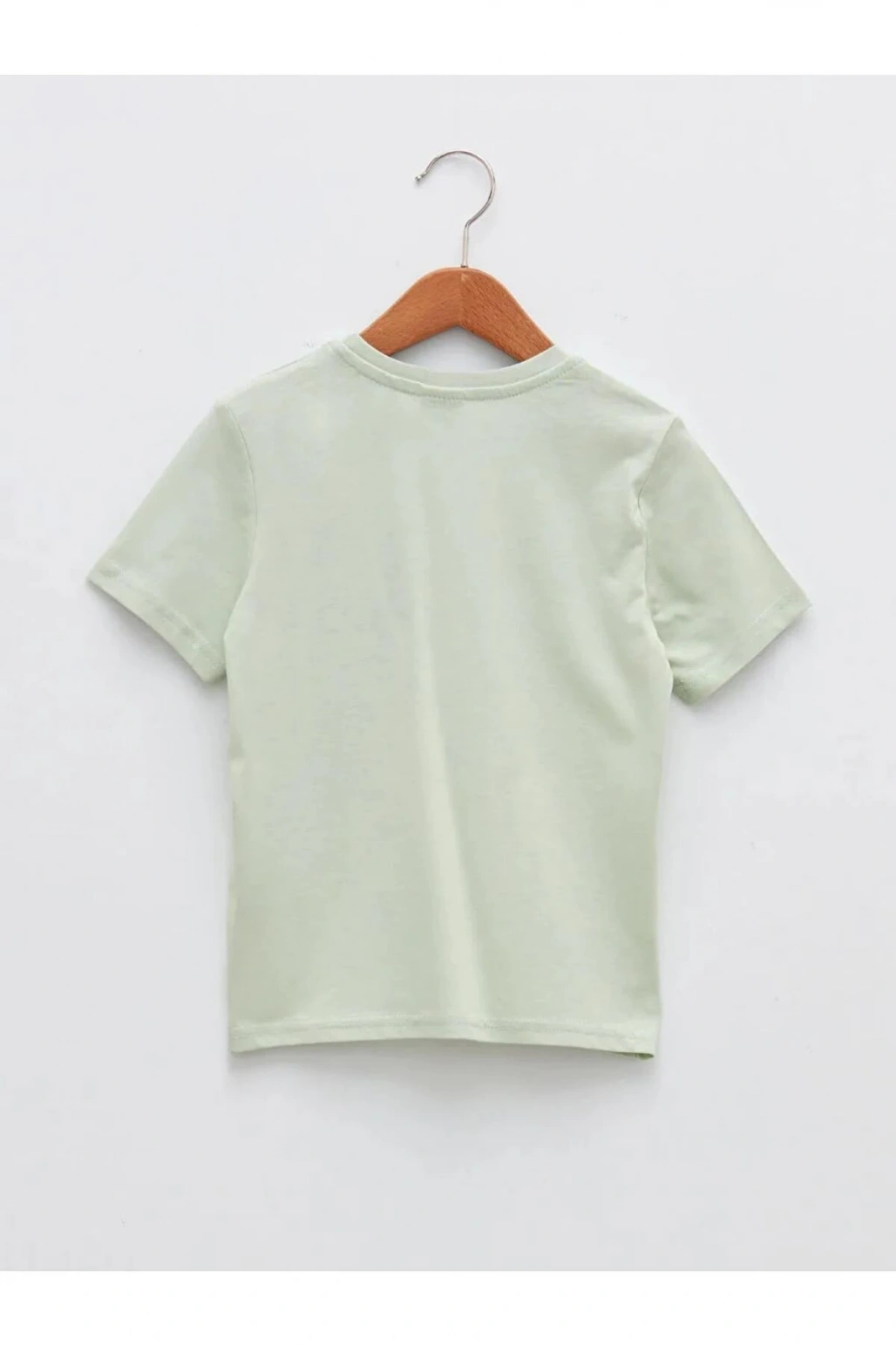 LCW Kids Yeşil Bisiklet Yaka Baskılı Kısa Kollu Erkek Çocuk Tişört