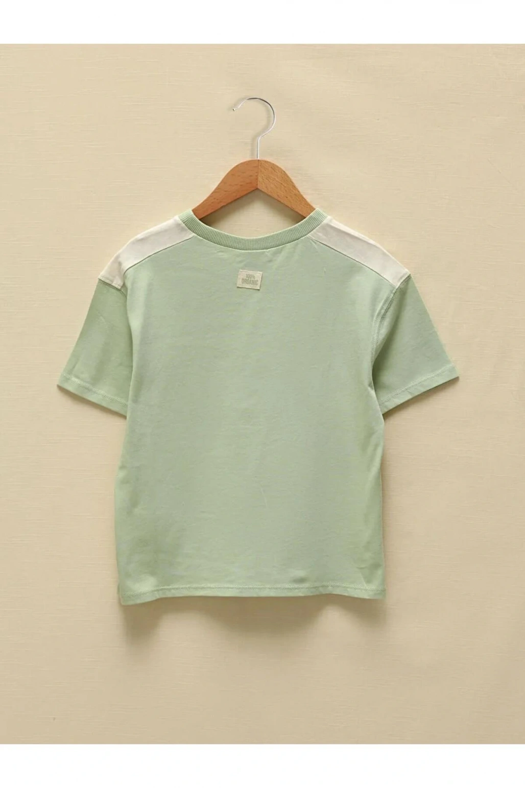 LCW Kids Yeşil Bisiklet Yaka Baskılı Kısa Kollu Kız Çocuk Tişört