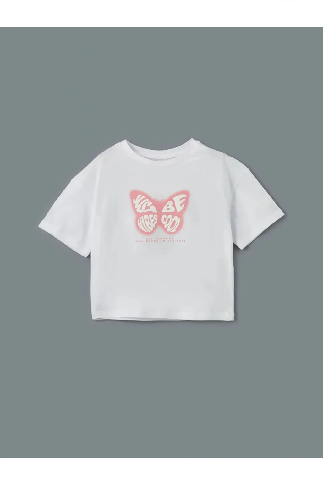 LCW Kids Yeşil Bisiklet Yaka Kız Çocuk Crop Tişört 2li