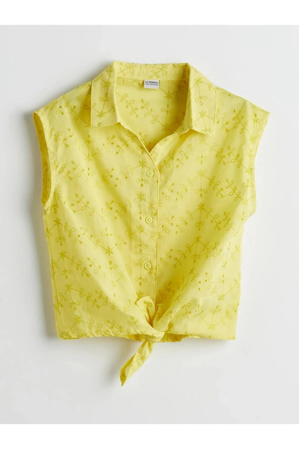 LCW Kids Yeşil Fisto Detaylı Kız Çocuk Gömlek