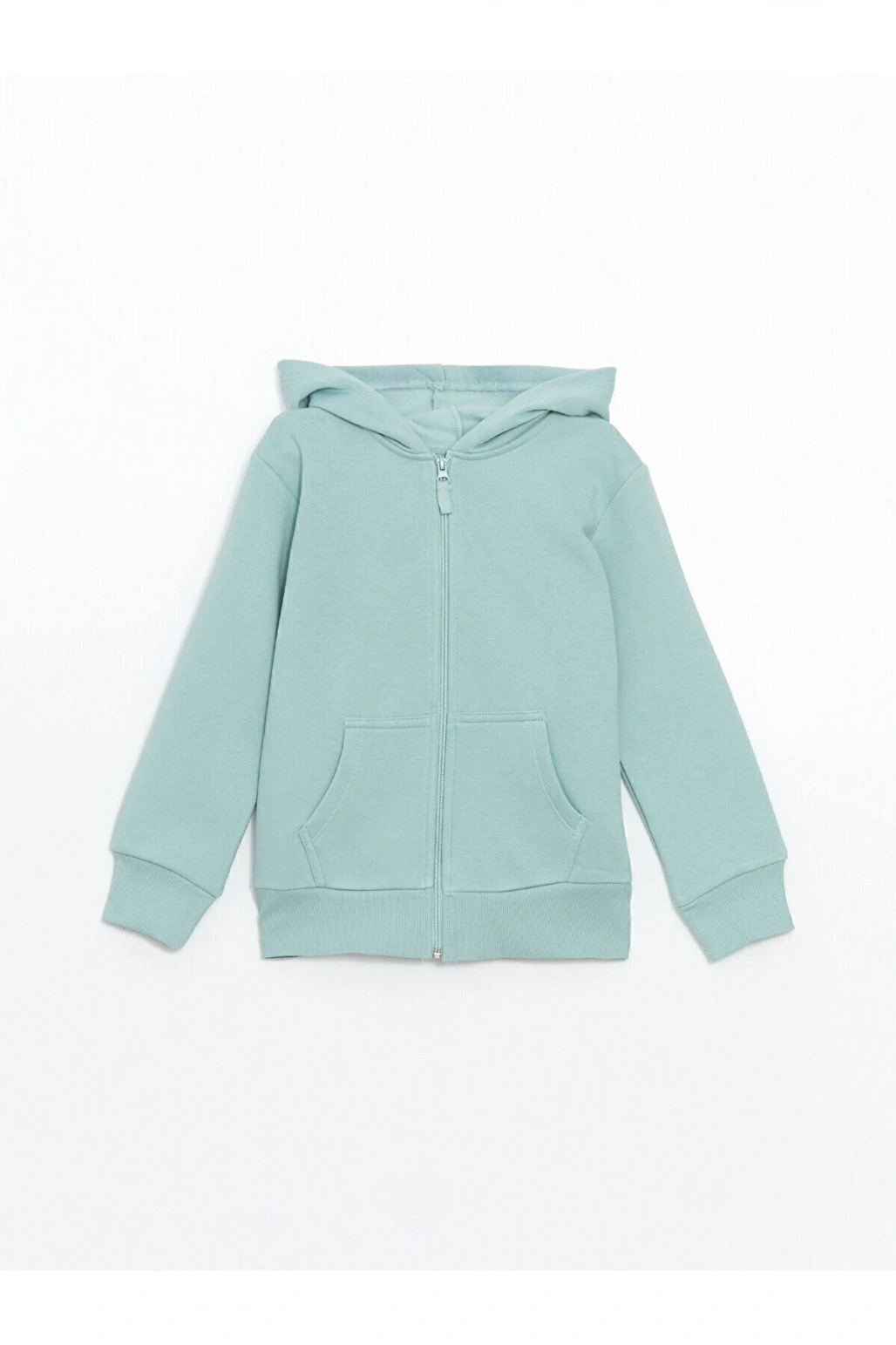 LCW Kids Yeşil Uzun Kollu Kız Çocuk Kalın Fermuarlı Sweatshirt