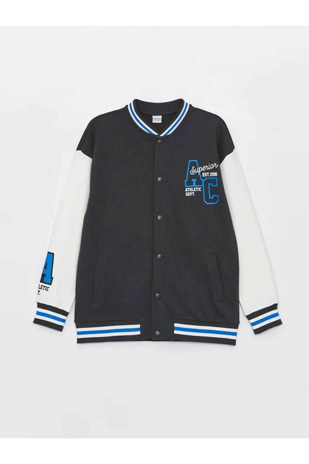 LCW KidsAntrasit Baskılı Uzun Kollu Erkek Çocuk Kolej Ceket