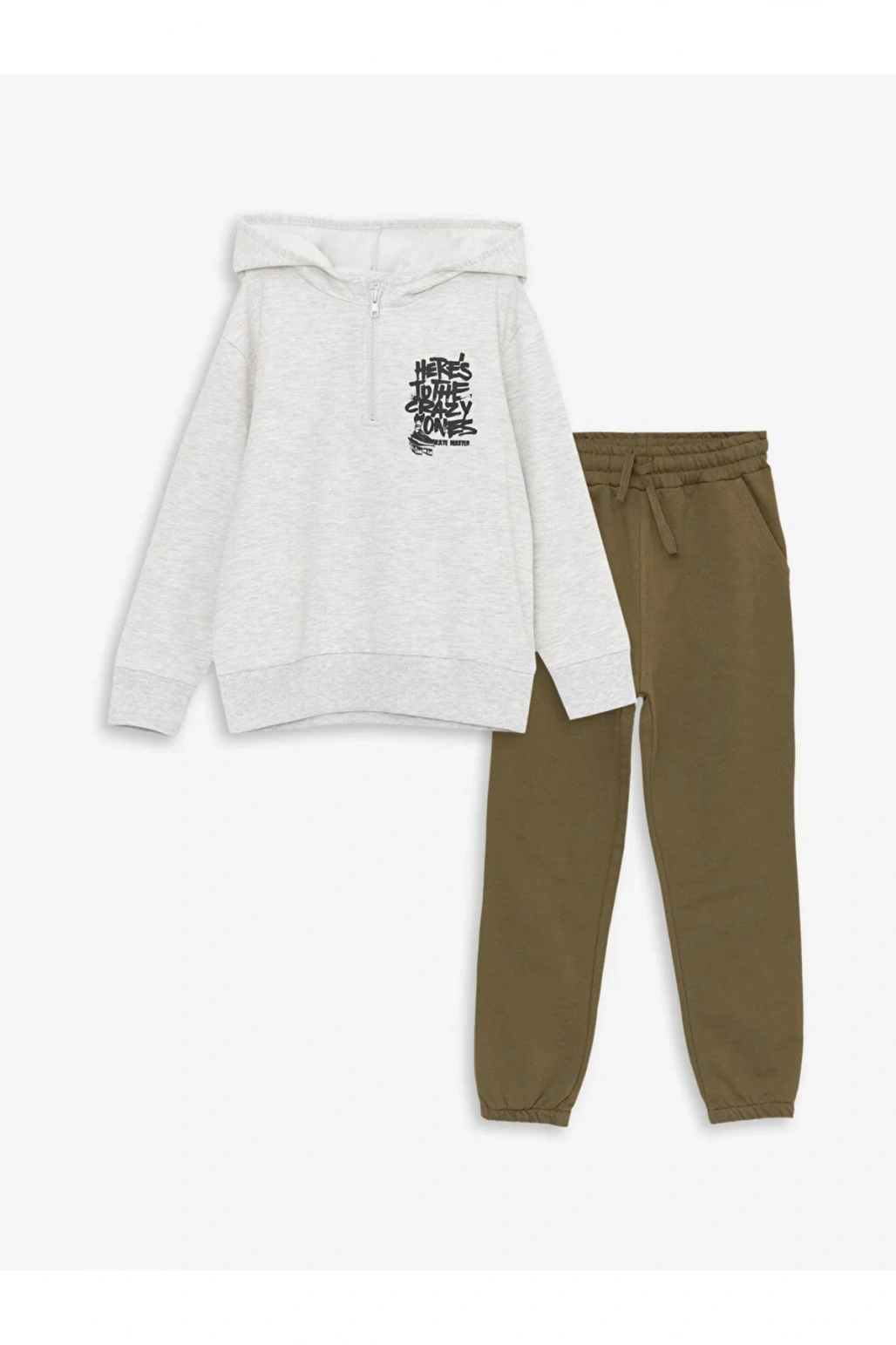 LCW Kids Baskılı Uzun Kollu Erkek Çocuk Hoodie ve Eşofman Altı