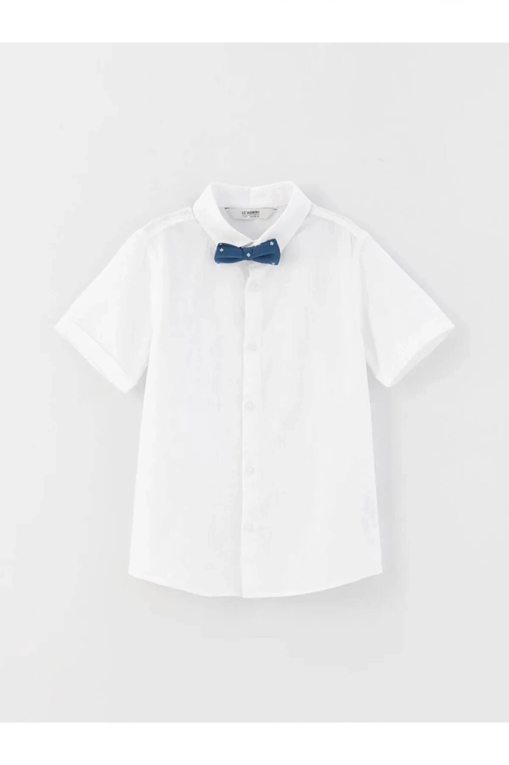 LCW KidsBeyaz Basic Kısa Kollu Erkek Çocuk Gömlek Ve Papyon