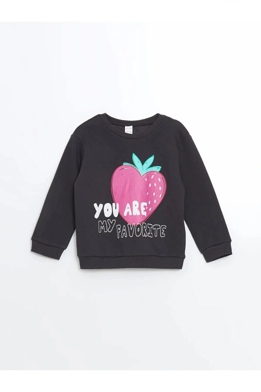 LCW KidsGri Bisiklet Yaka Kız Çocuk Sweatshirt Ve Eşofman Altı