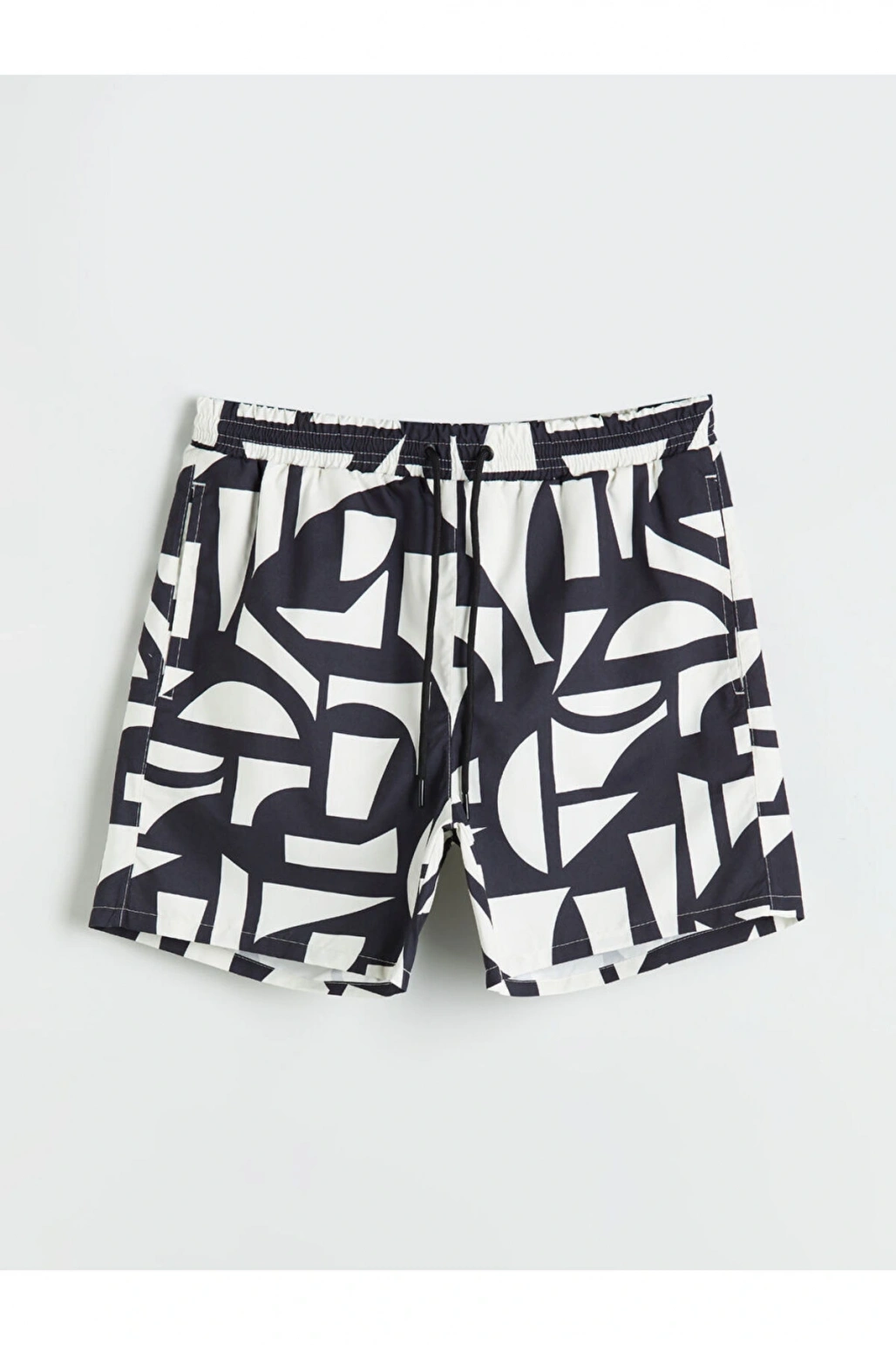 LCW SWIMWEAR Siyah Kısa Boy Desenli Erkek Deniz Şortu