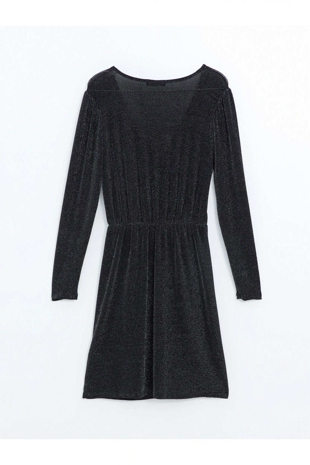 LCW Kruvaze Yaka Parlak Görünümlü Kadın Elbise