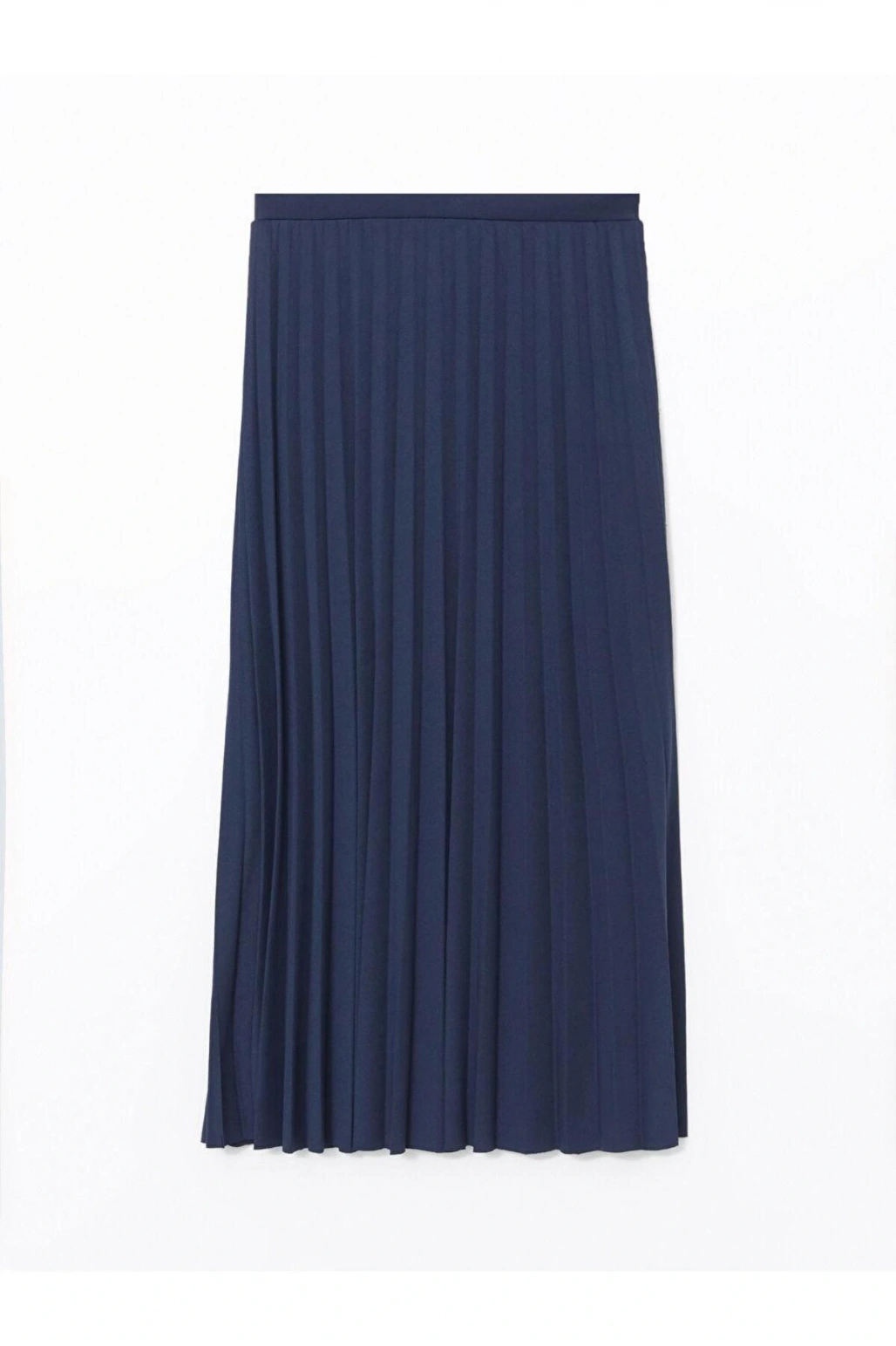 LCW Modest  Beli Lastikli Düz Krep Kadın Pileli Etek