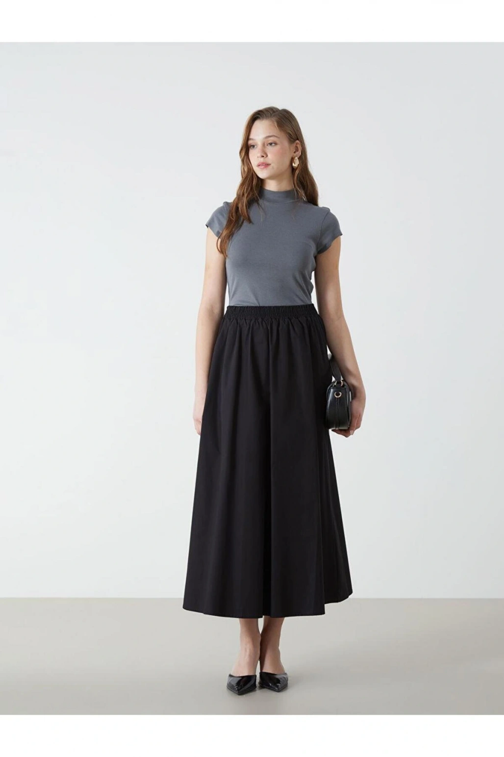 LCW Modest Beli Lastikli Kadın Kloş Etek