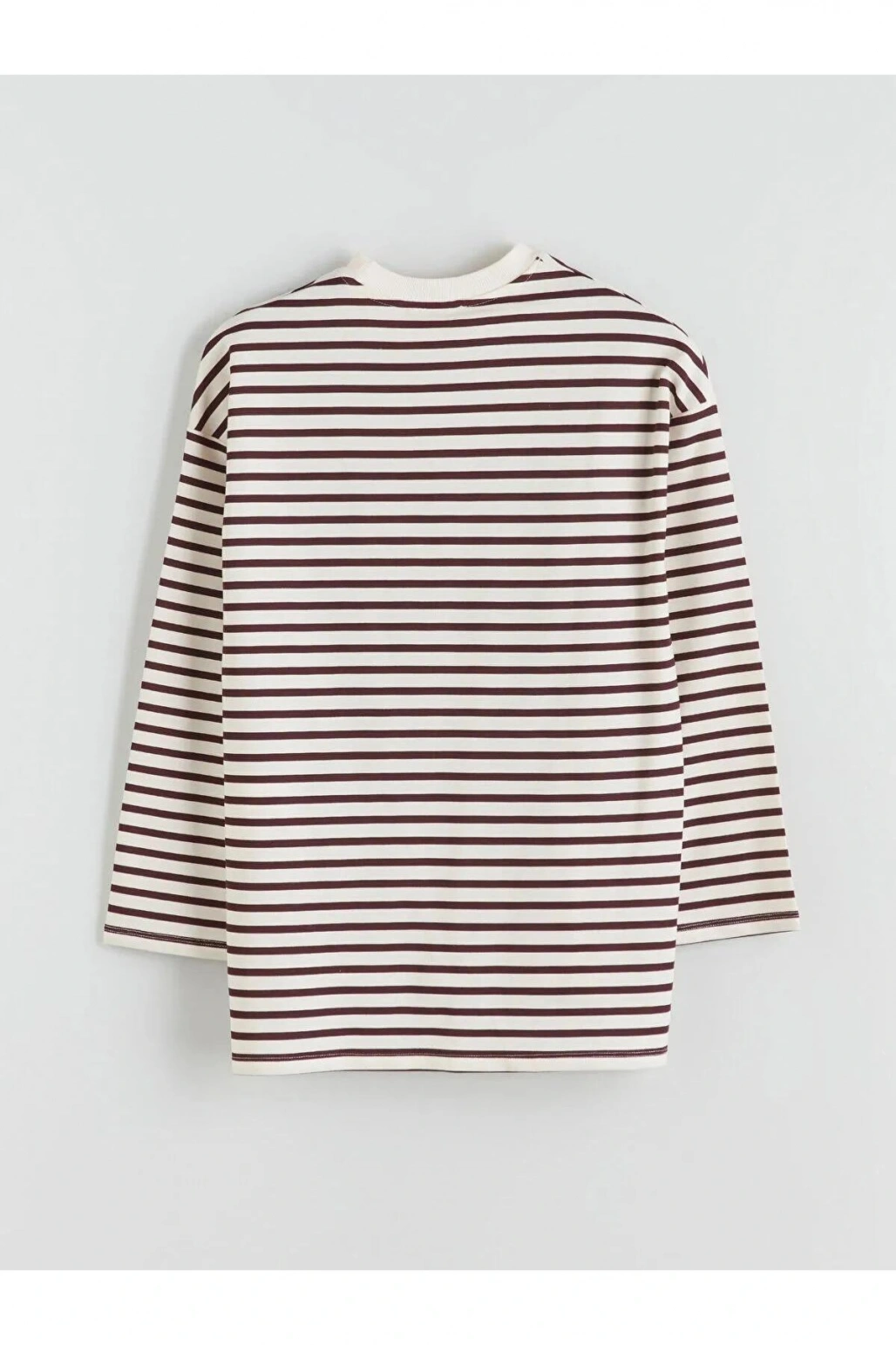 LCW Modest Bisiklet Yaka Çizgili Kadın Sweatshirt Tunik (W5)