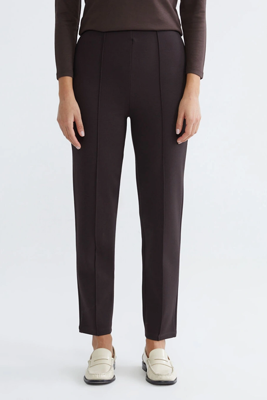 LCW Modest Kahverengi Dar Fit Kadın Pileli Pantolon