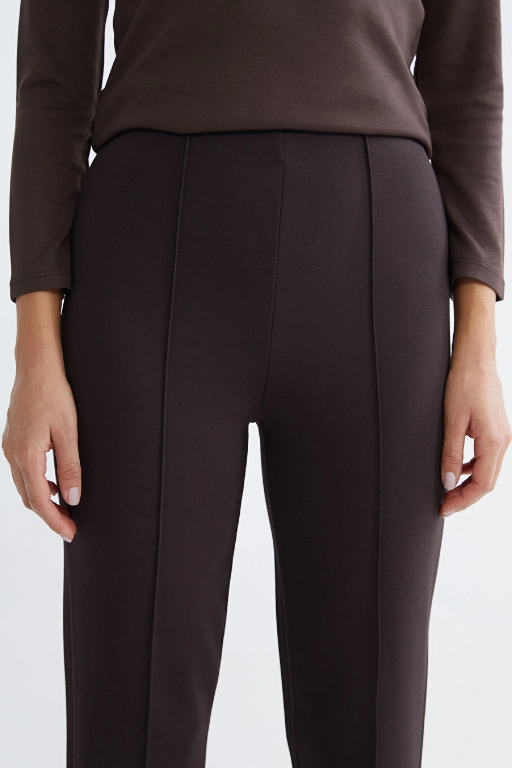 LCW Modest Kahverengi Dar Fit Kadın Pileli Pantolon