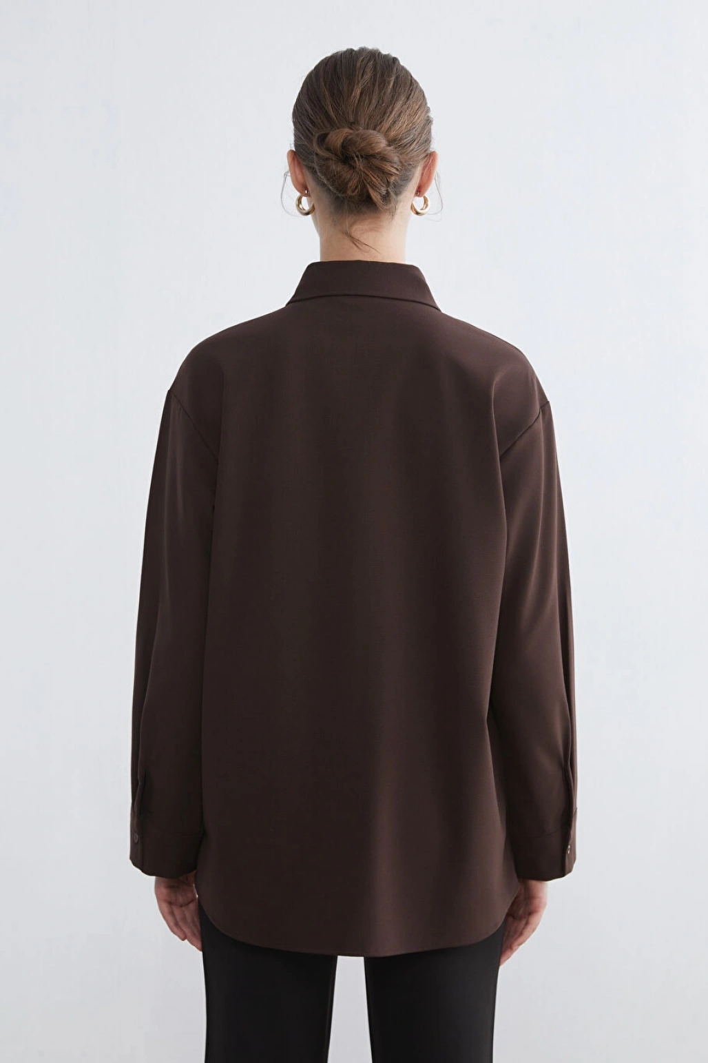 LCW Modest Kahverengi Loose Fit Kadın Gömlek Tunik