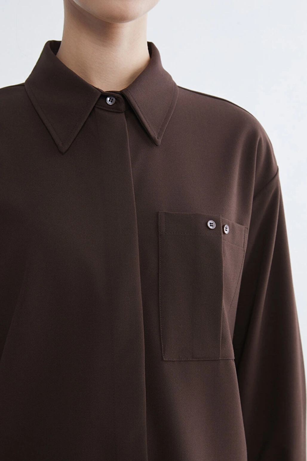 LCW Modest Kahverengi Loose Fit Kadın Gömlek Tunik