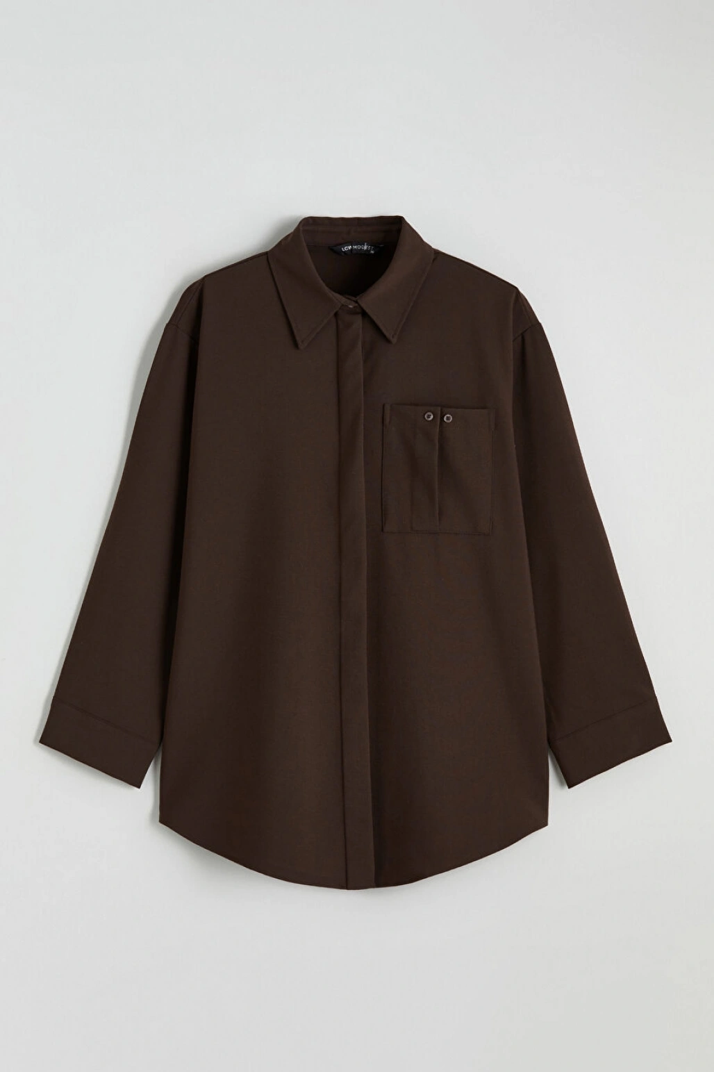 LCW Modest Kahverengi Loose Fit Kadın Gömlek Tunik